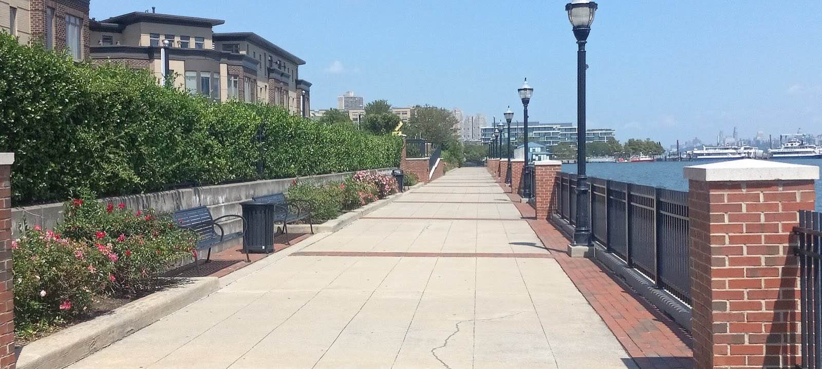 The Hudson River Waterfront Walkway in Weehawken, New Jersey