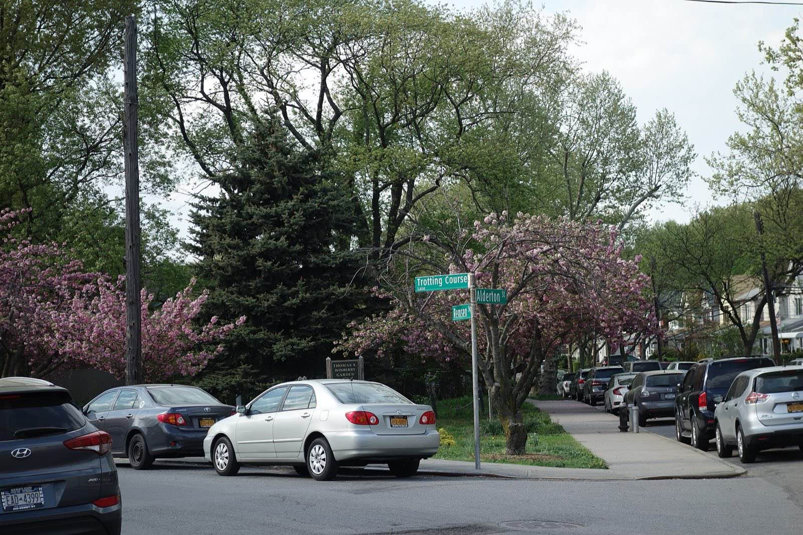 Remsen Square park at Trotting Course Lane and Alderton Street near Metropolitan Avenue and Woodhaven Boulevard in Rego