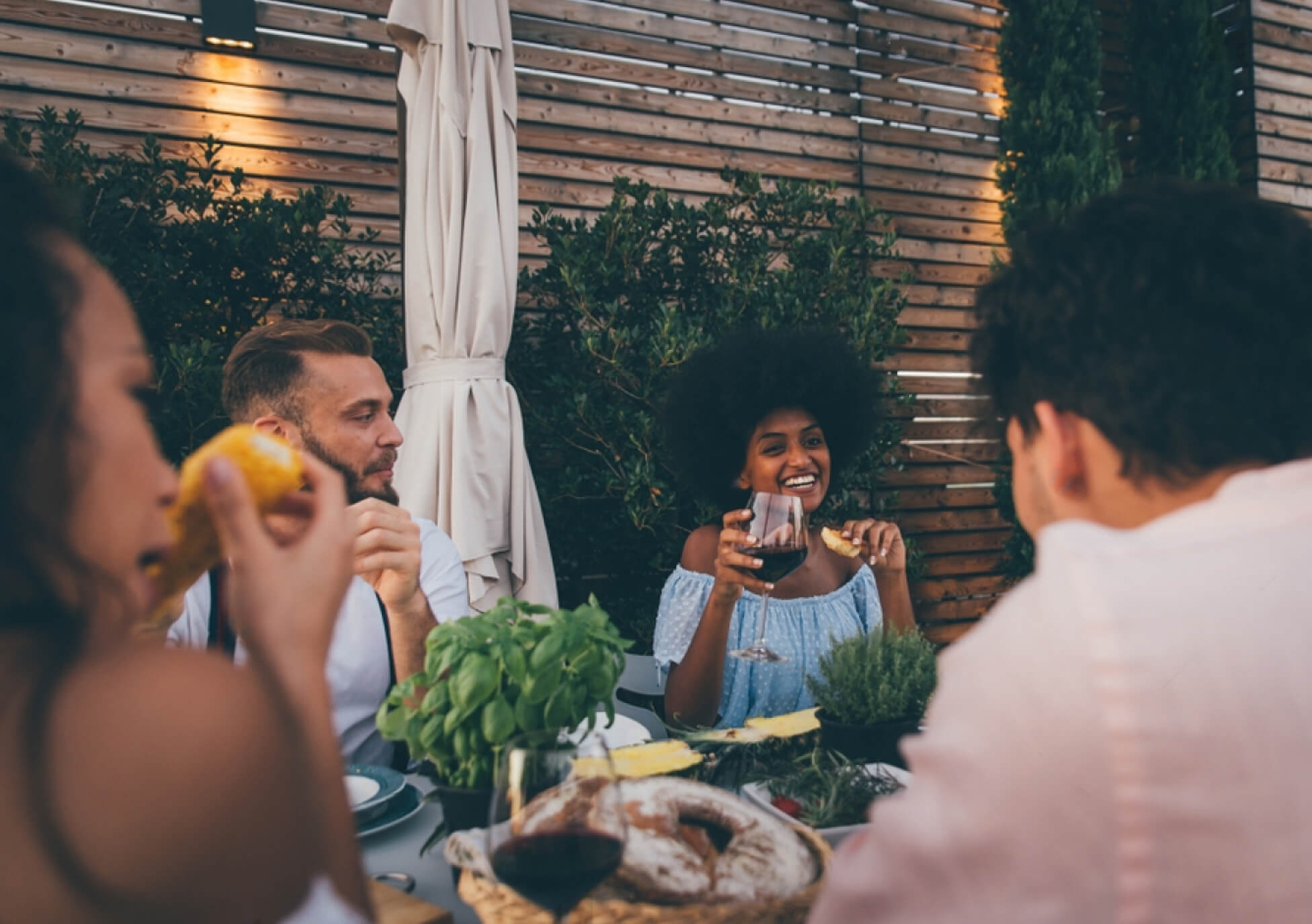 FIND agents connecting over dinner